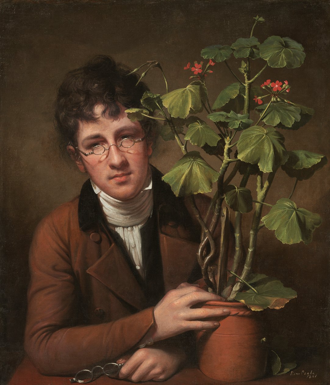 Rubens Peale med en geranium av Rembrandt Peale
