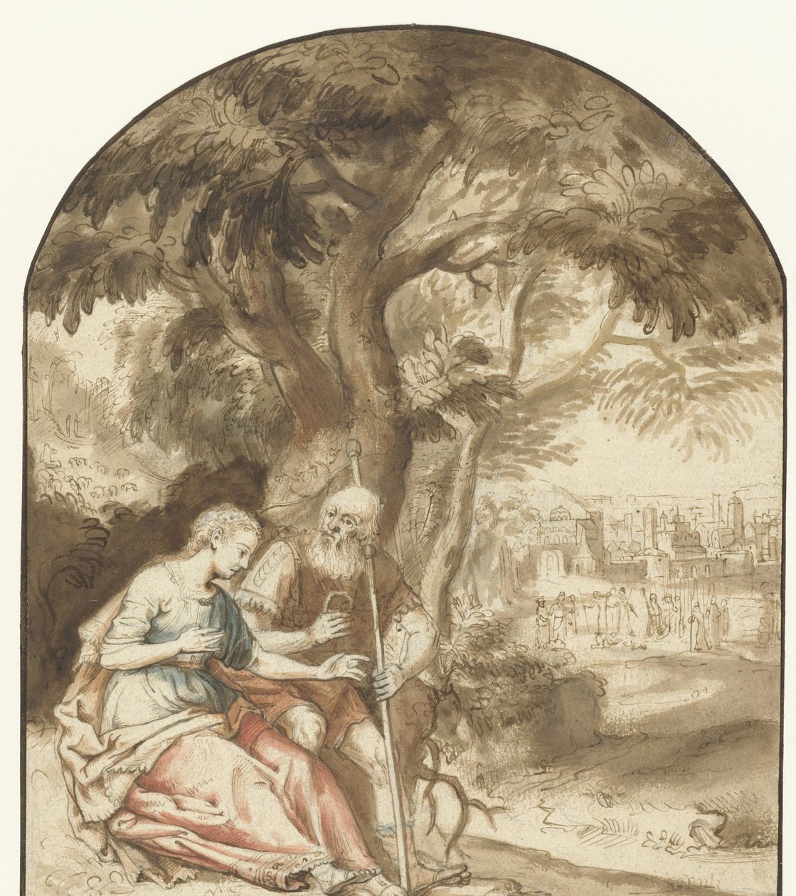 Juda og Tamar av Rembrandt van Rijn (school of)
