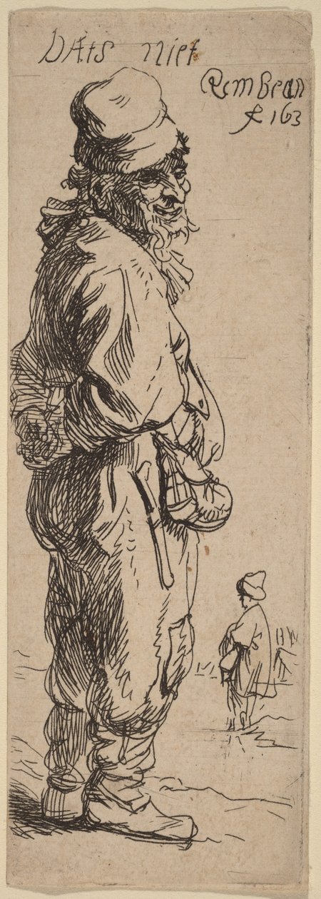 En bonde svarer: «Dats niet» (Det er ingenting) av Rembrandt van Rijn