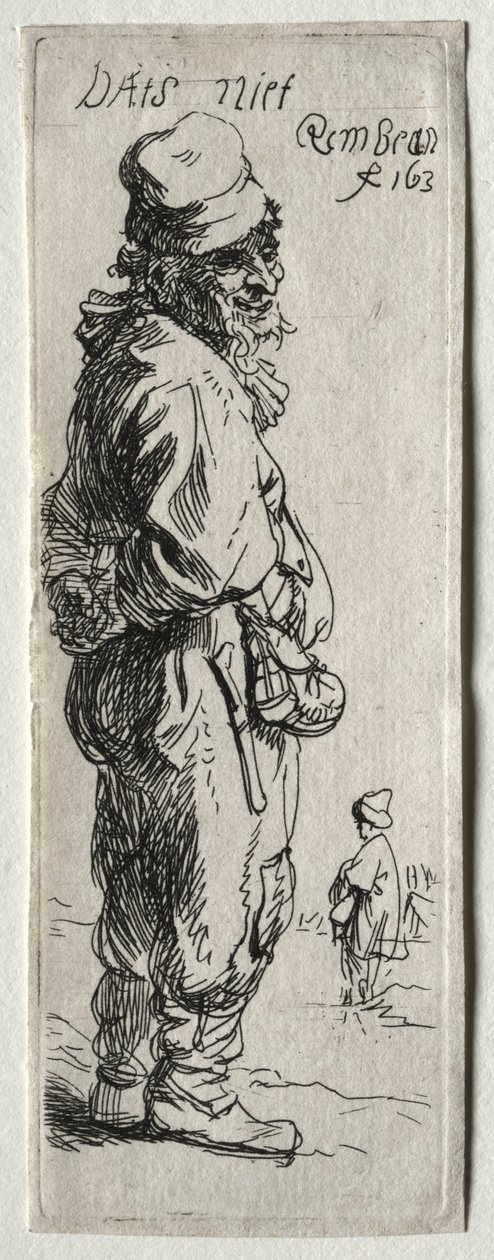 En bonde som svarer: "det er ingenting" av Rembrandt van Rijn