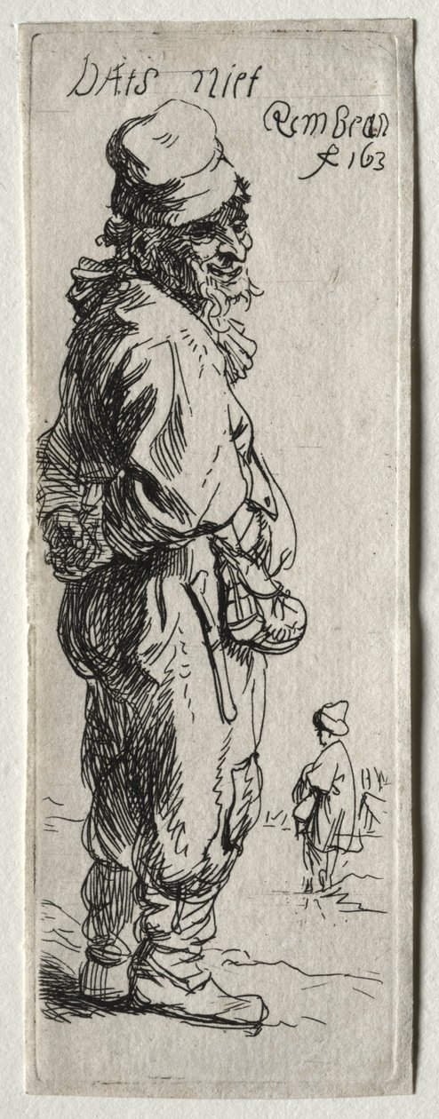 En bonde som svarer: det er ingenting, sannsynligvis 1634. av Rembrandt van Rijn