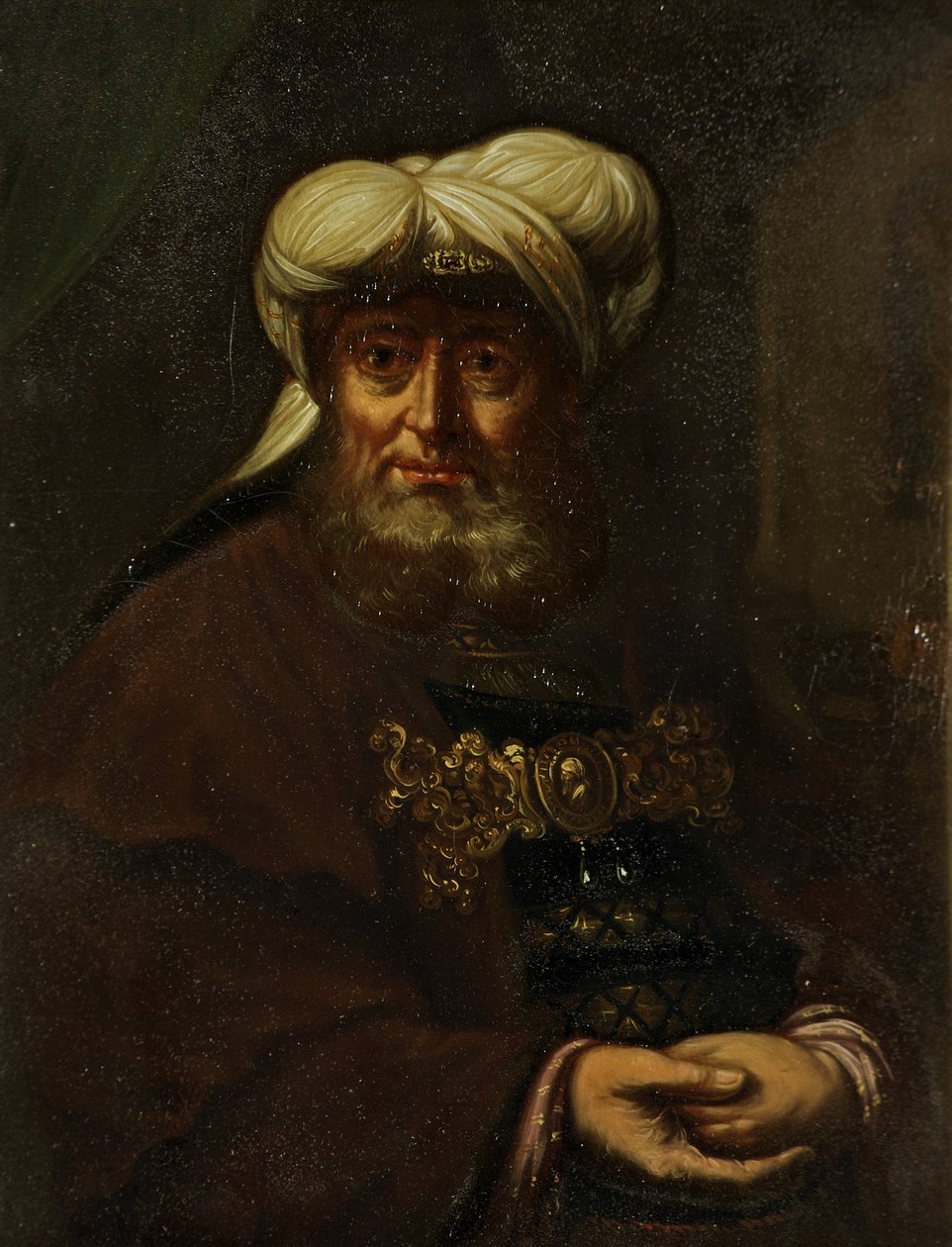 En rabbiner (kong Uzziah rammet av spedalskhet), ca. 1764-85 av Rembrandt van Rijn