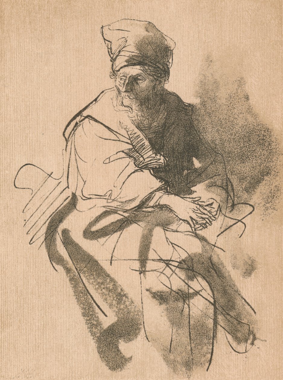 En studie, 1600-tallet, 1906 av Rembrandt van Rijn