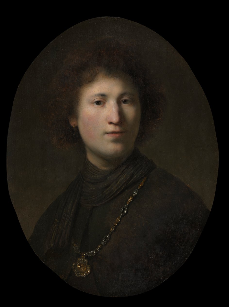 En ung mann med en kjede, ca. 1629 eller 1632. av Rembrandt van Rijn