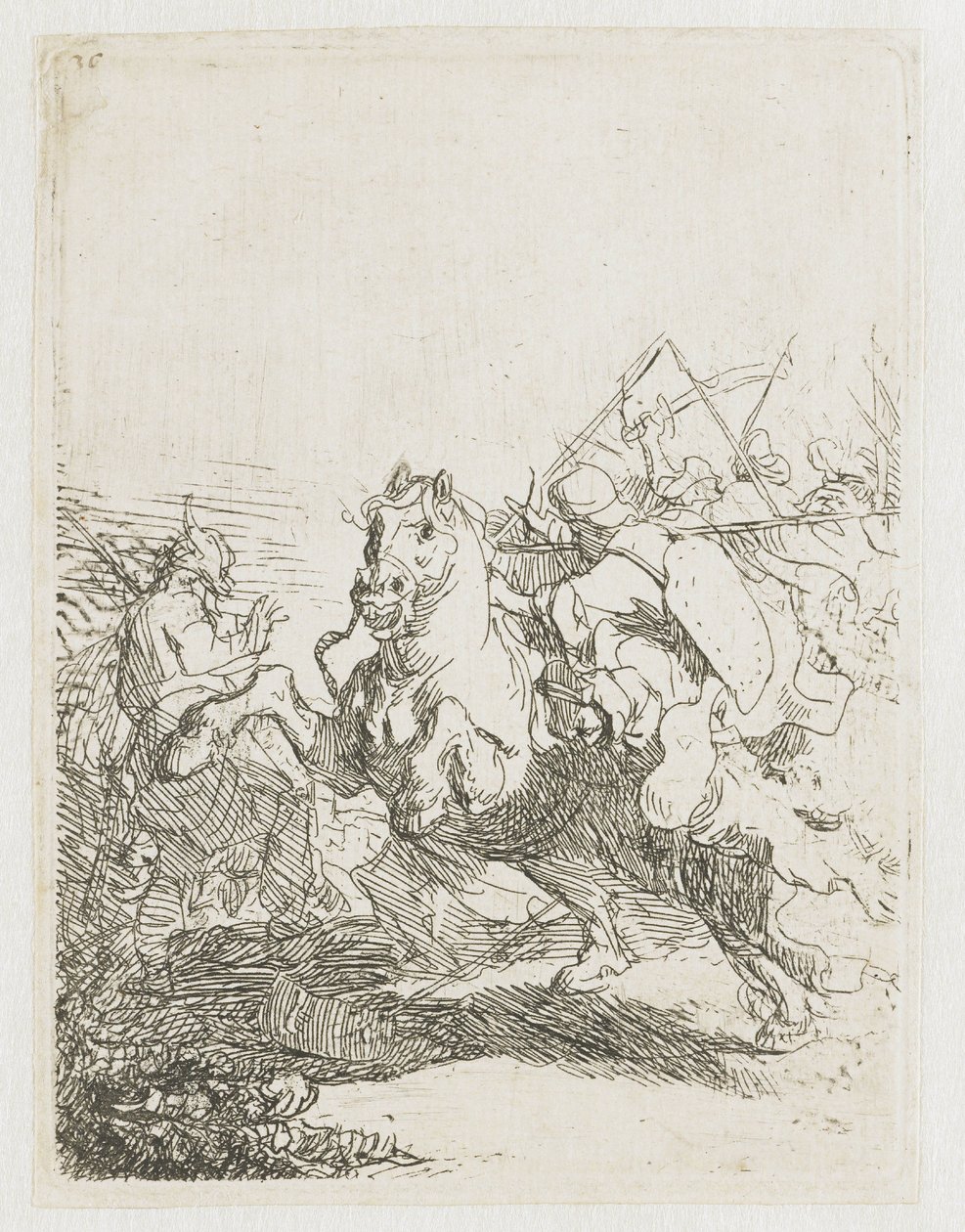 Et kavalerioppslag av Rembrandt van Rijn