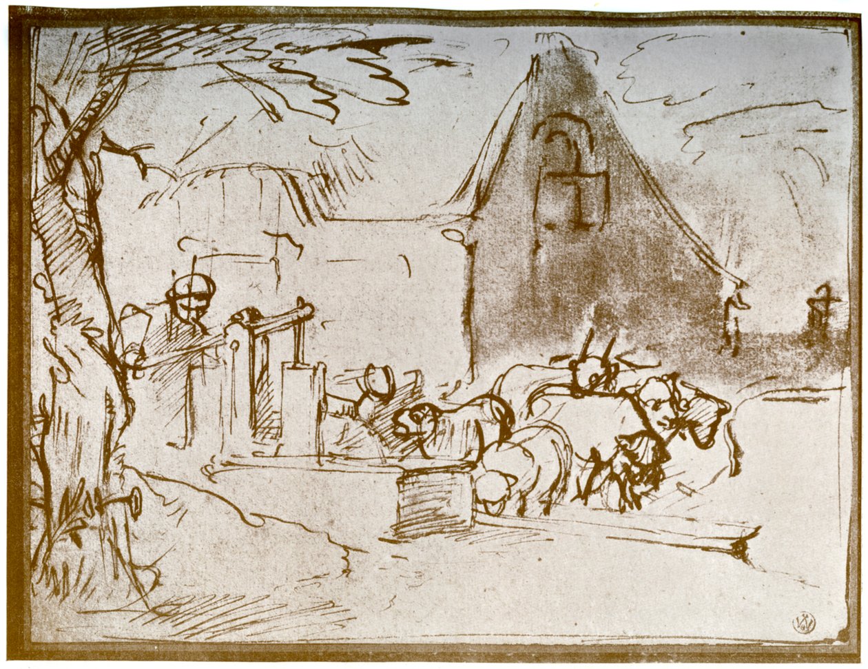 En gårdstunscene, 1913. av Rembrandt van Rijn