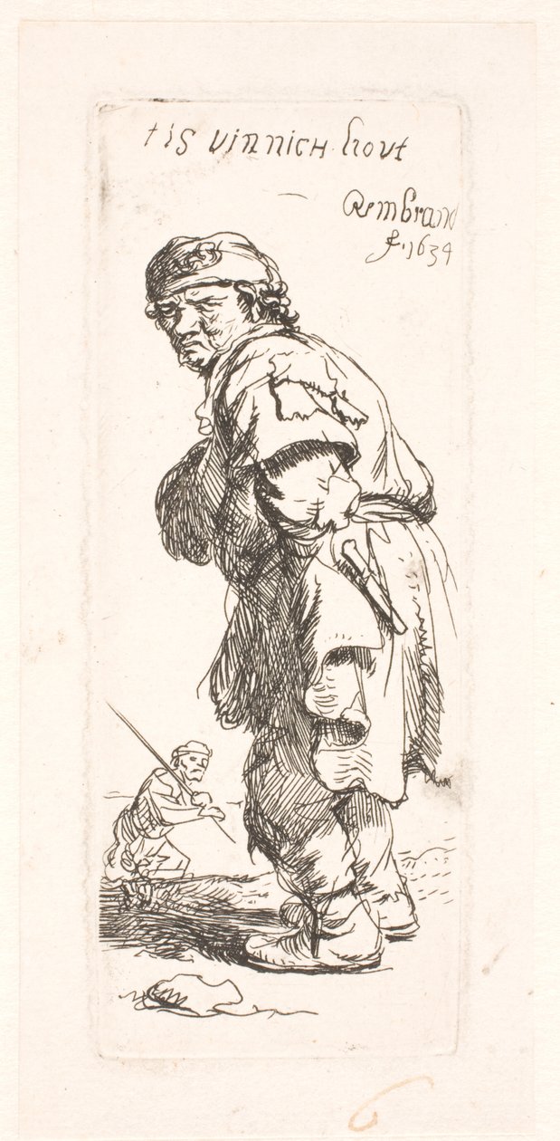 En bonde: den ene av to, som roper av Rembrandt van Rijn