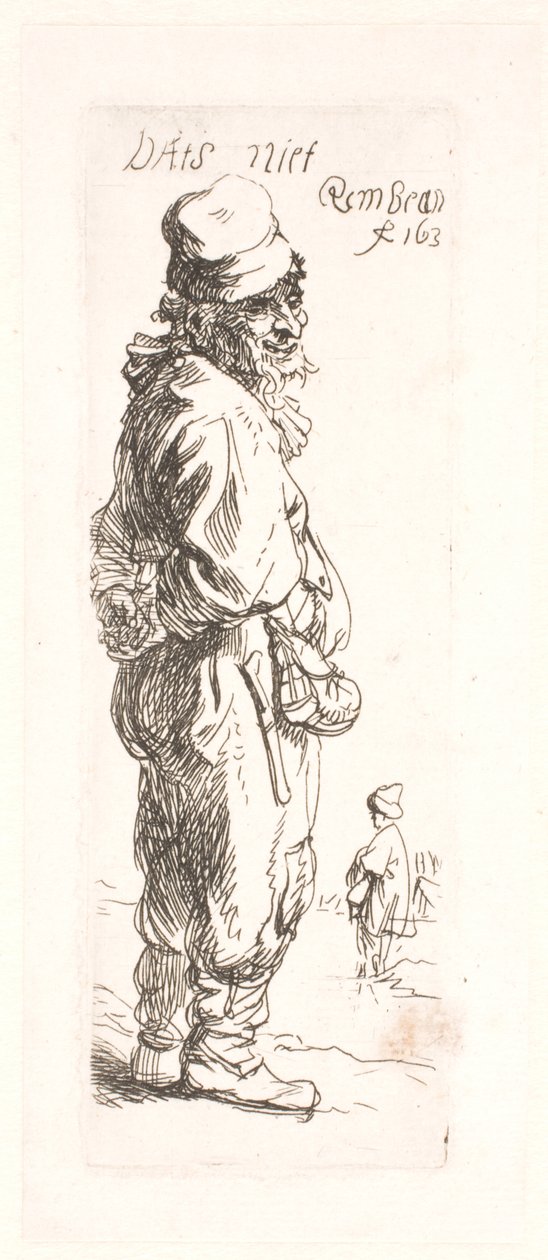 En bonde: den andre i paret, som svarer av Rembrandt van Rijn