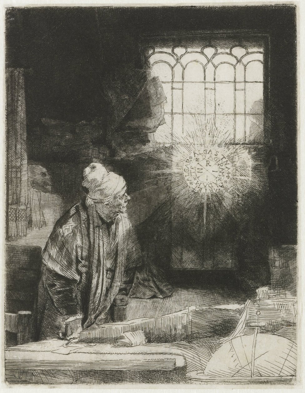 En forsker i sitt arbeidsrom av Rembrandt van Rijn