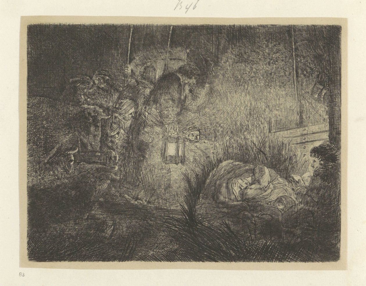Tilbud der herders: nachtstuk Samling av åttifem originaltrykk (serietittel) av Rembrandt van Rijn