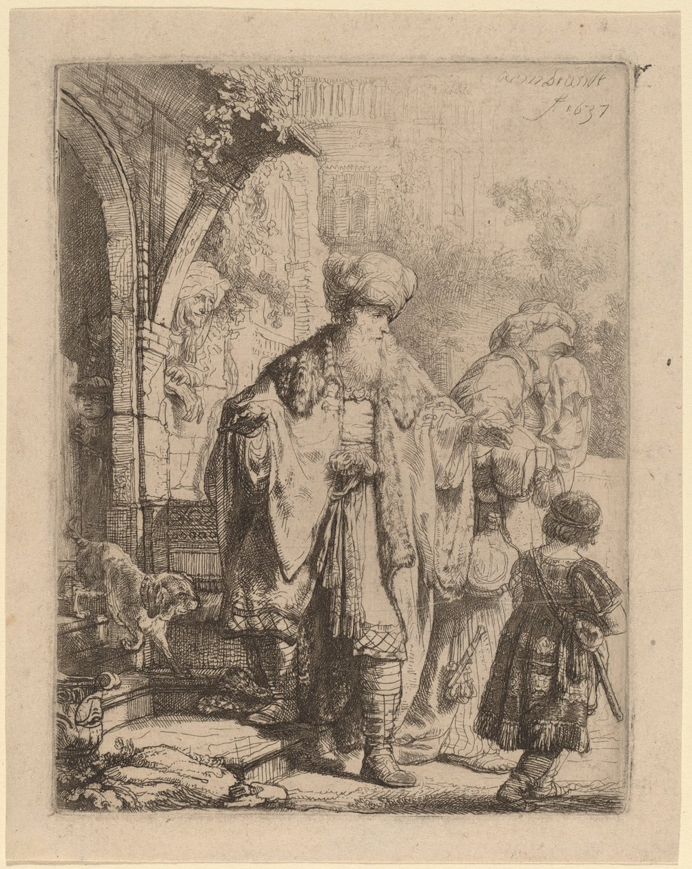 Abraham kaster Hagar og Ismael ut av Rembrandt van Rijn
