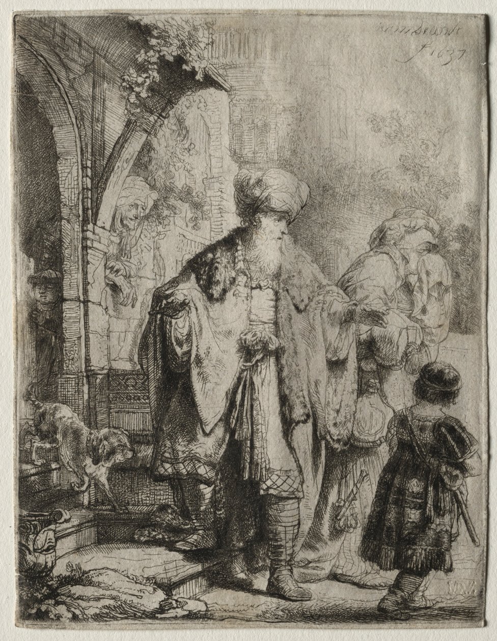 Abraham kaster ut Hagar og Ismael, 1637. av Rembrandt van Rijn