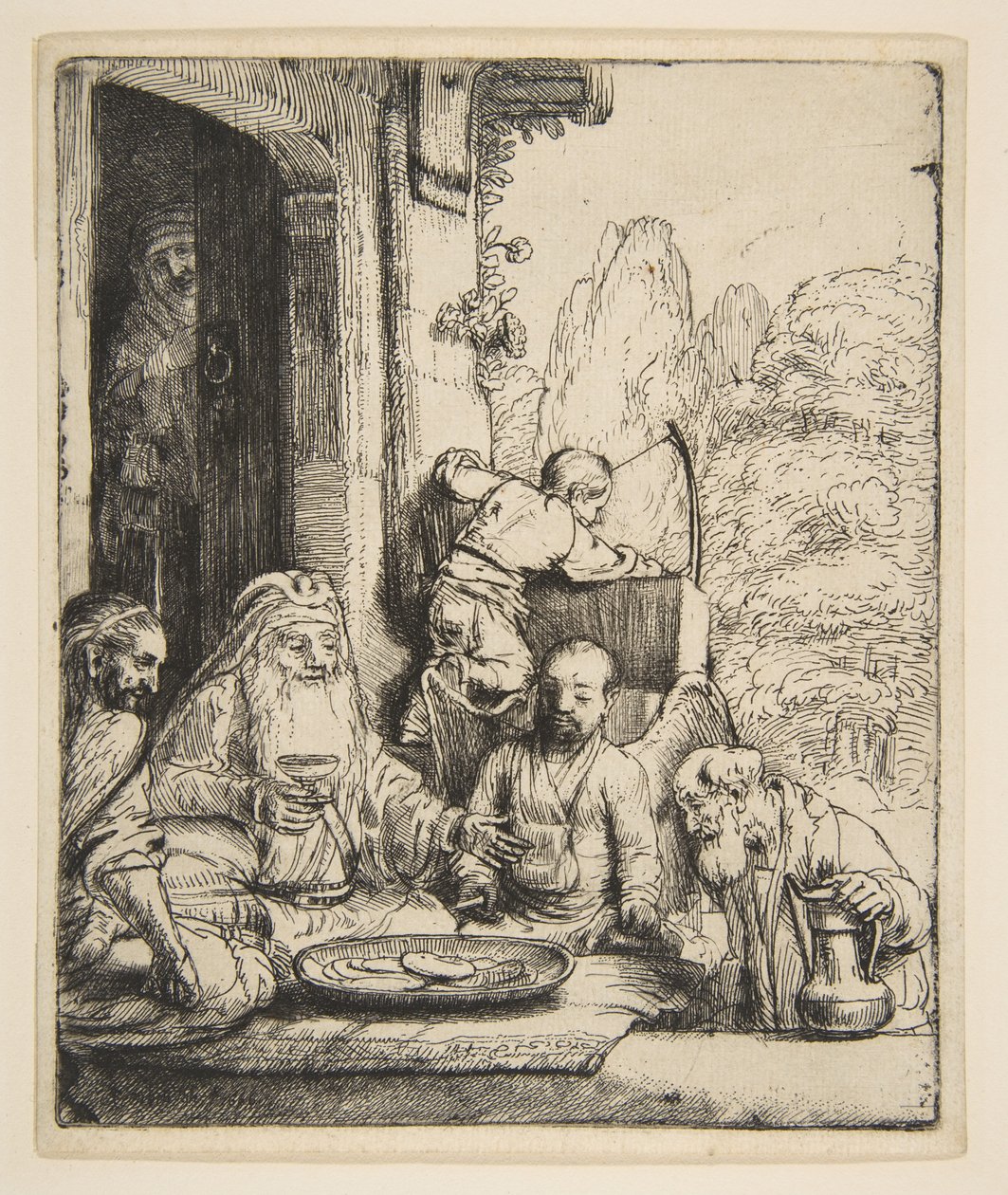 Abraham underholder englene, 1656. av Rembrandt van Rijn