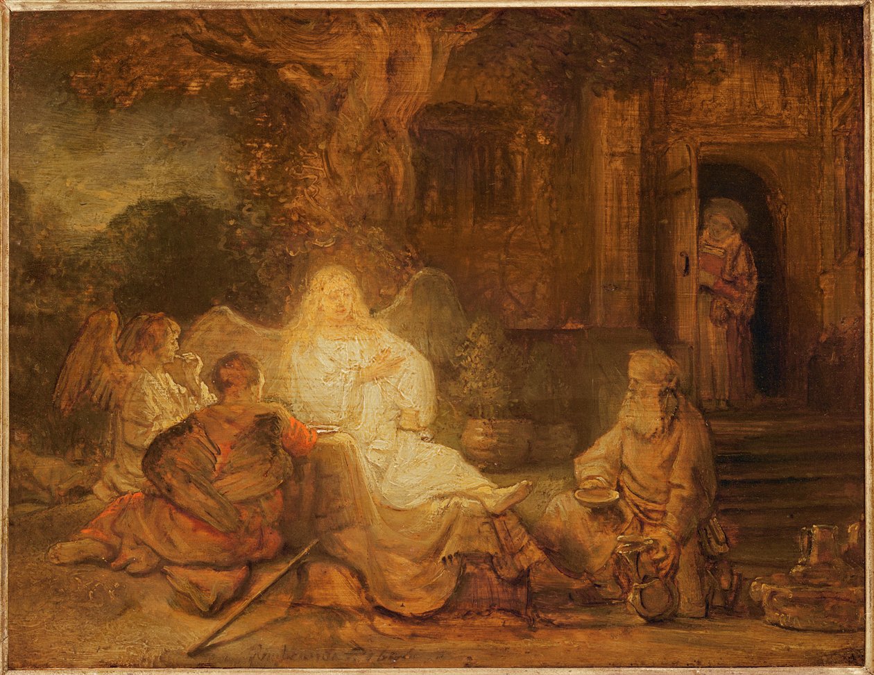 Abraham mottar de tre englene, 1646 av Rembrandt van Rijn