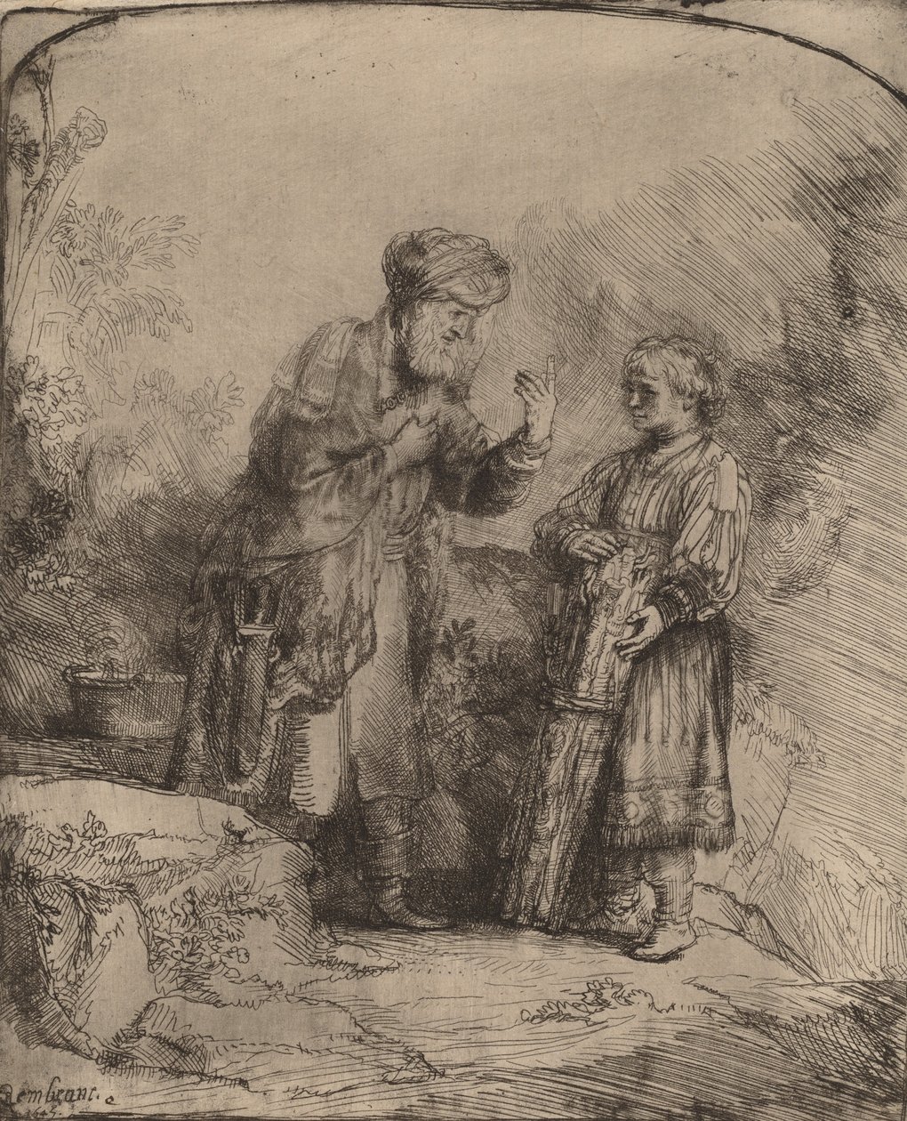 Abraham og Isak, 1645. av Rembrandt van Rijn