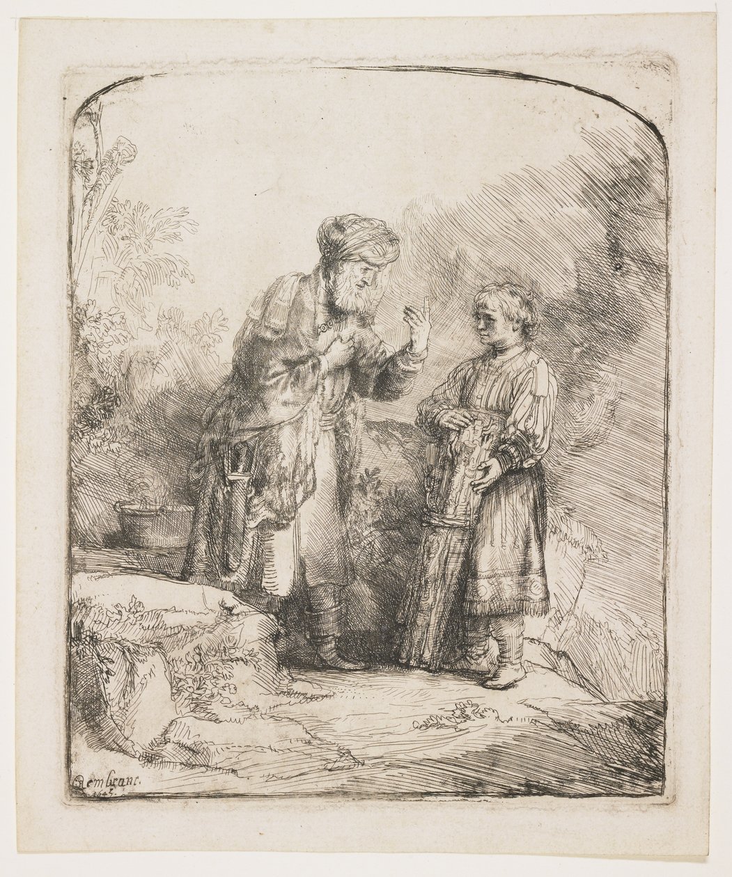 Abraham og Isak, 1645 av Rembrandt van Rijn
