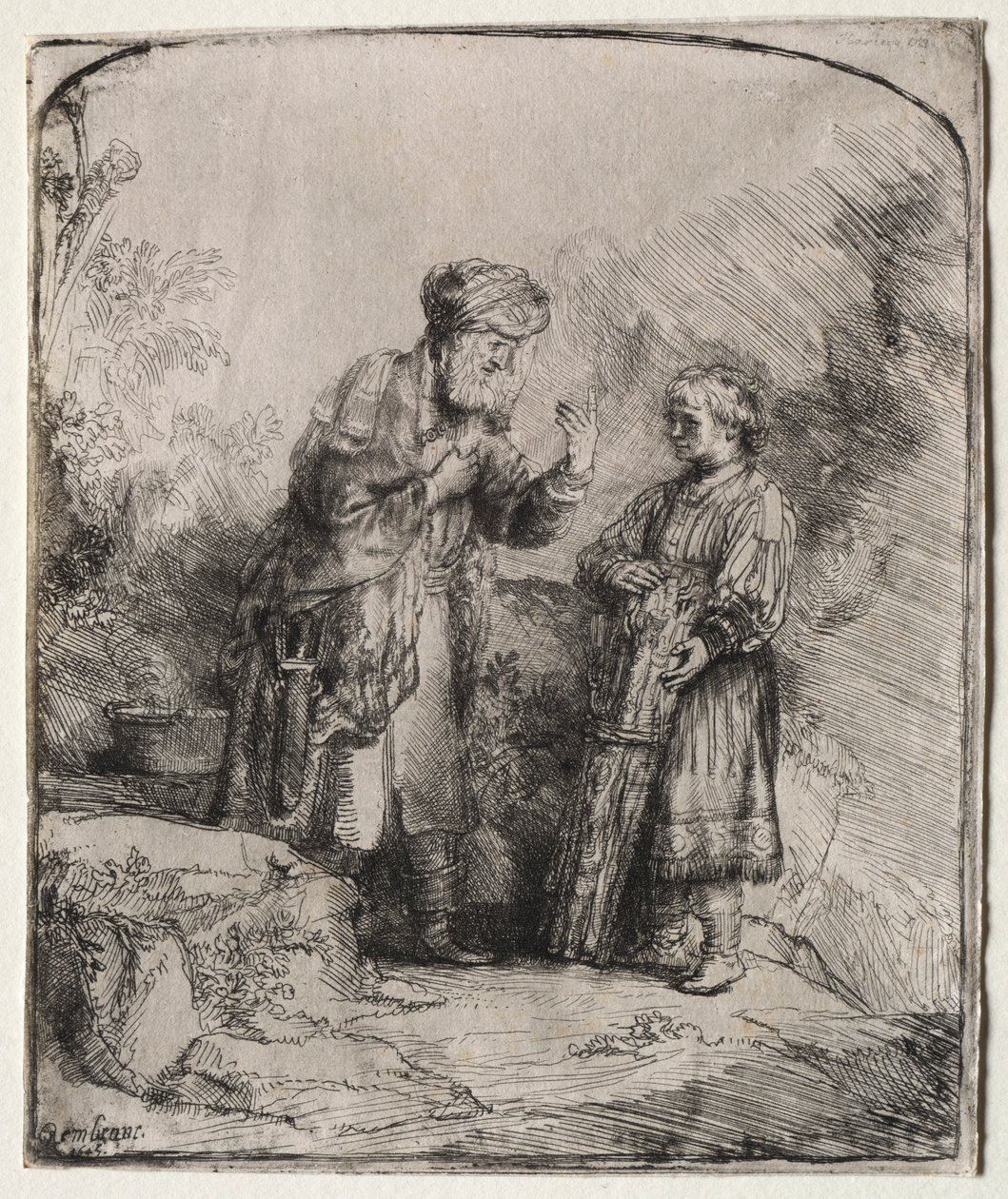 Abraham og Isak, 1645. av Rembrandt van Rijn