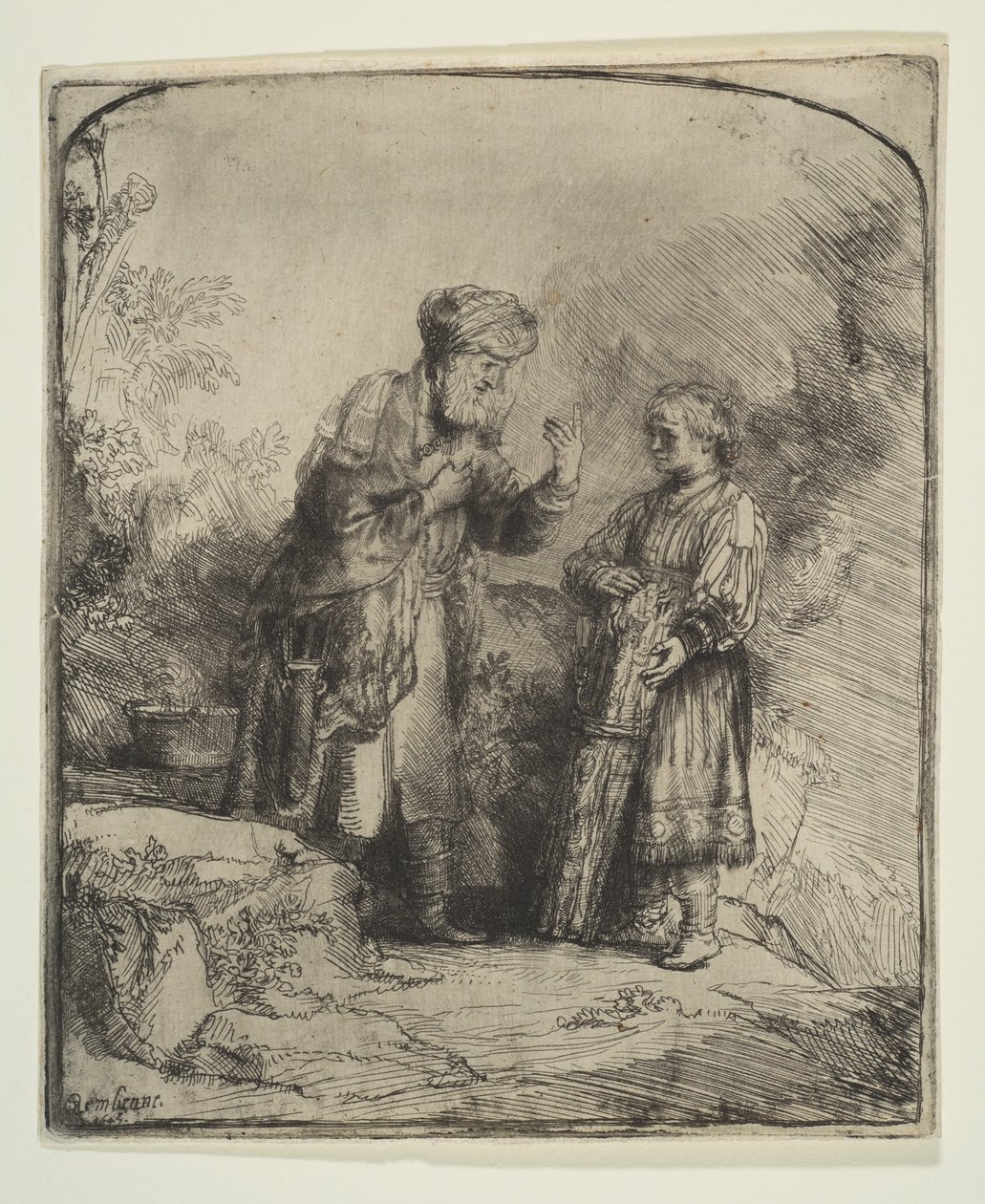 Abraham og Isak, 1645. av Rembrandt van Rijn