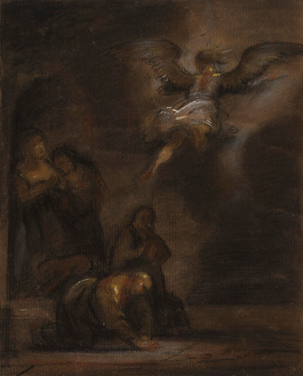 Abraham og engelen av Rembrandt van Rijn