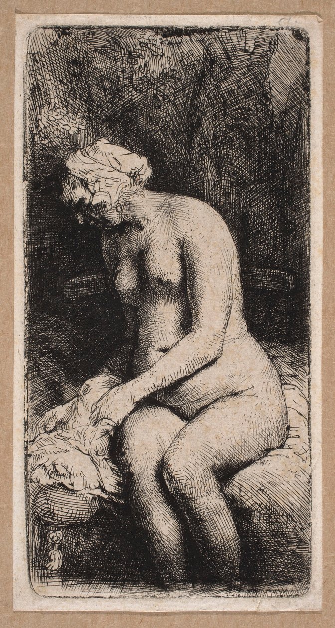 En kvinne med «føttene nedsenket i vannet» av Rembrandt van Rijn
