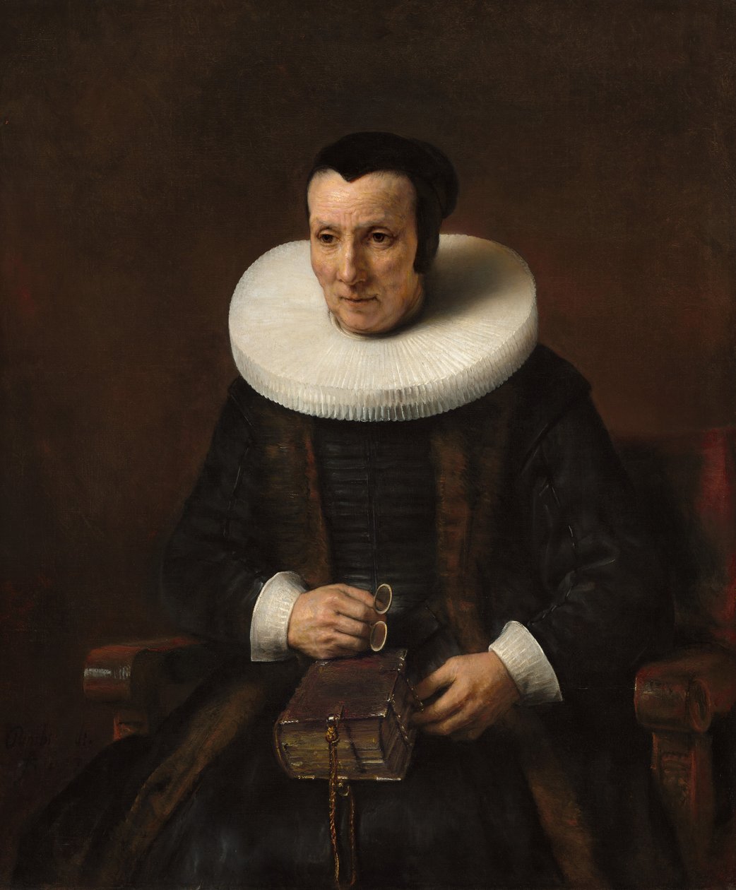 En gammel dame med en bok, 1637. av Rembrandt van Rijn