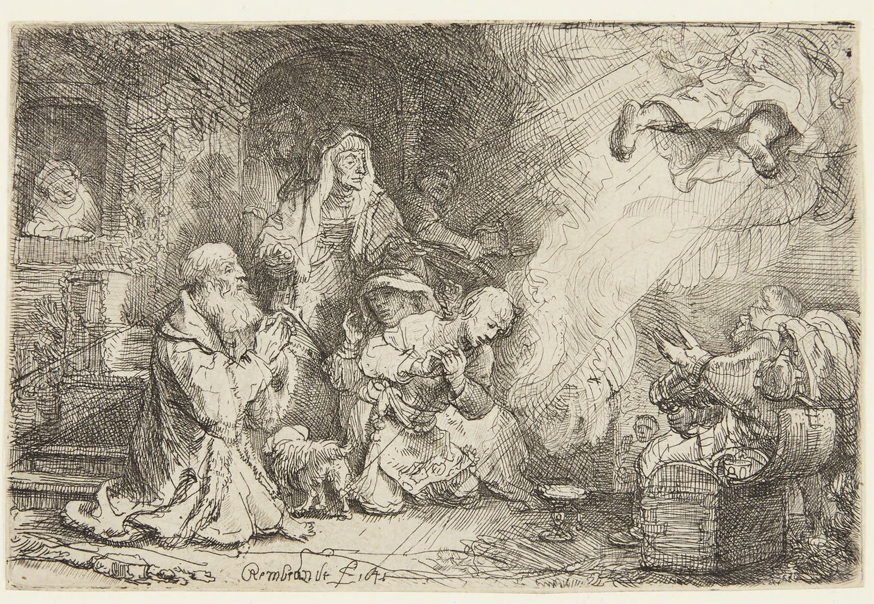 Engelen forlater Tobias’ familie av Rembrandt van Rijn