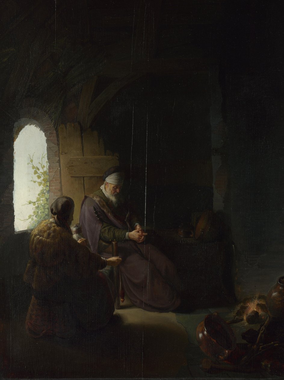 Anna og den blinde Tobit, ca. 1630 av Rembrandt van Rijn