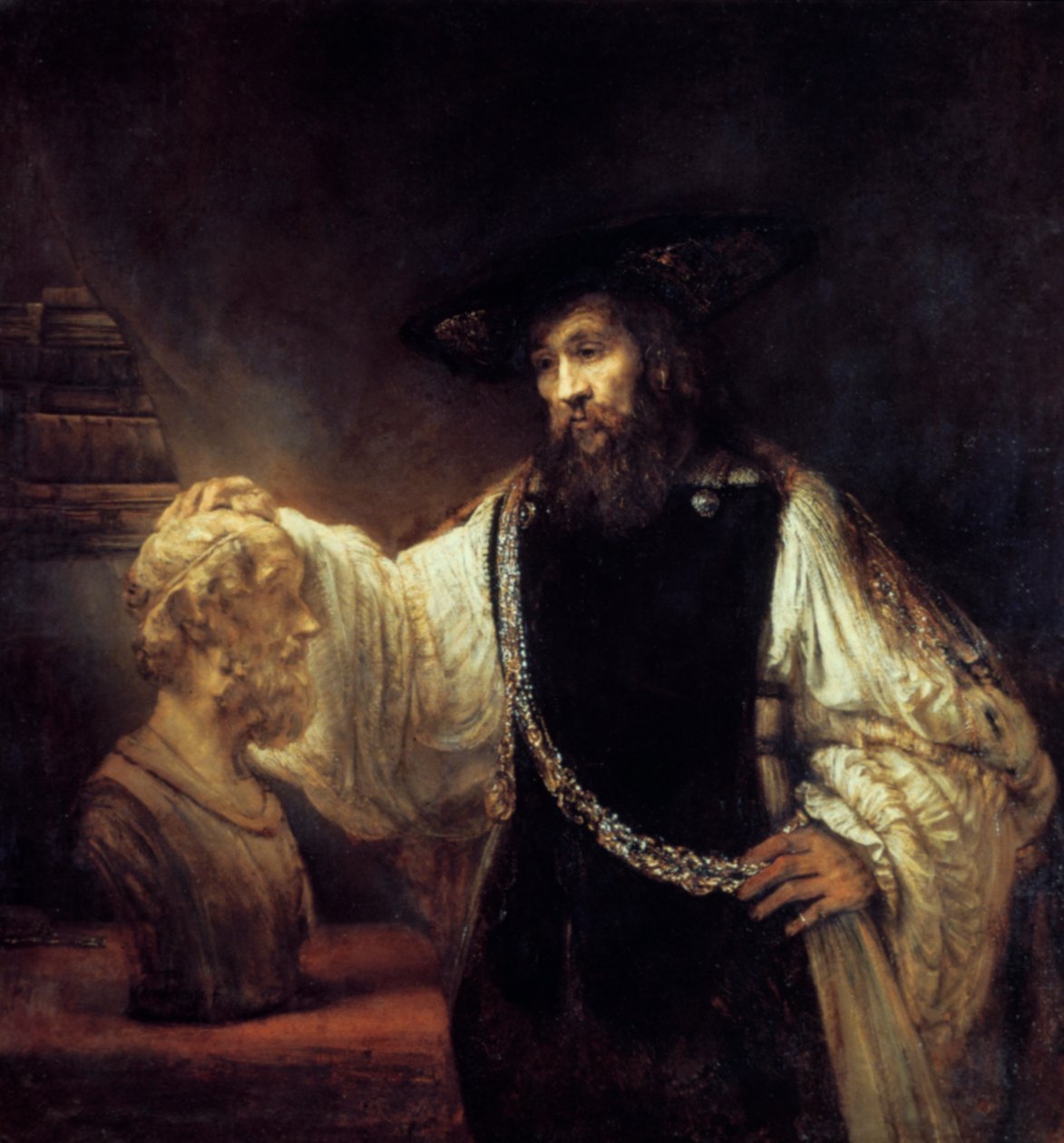 Aristoteles før bysten av Homer, 1653 av Rembrandt van Rijn