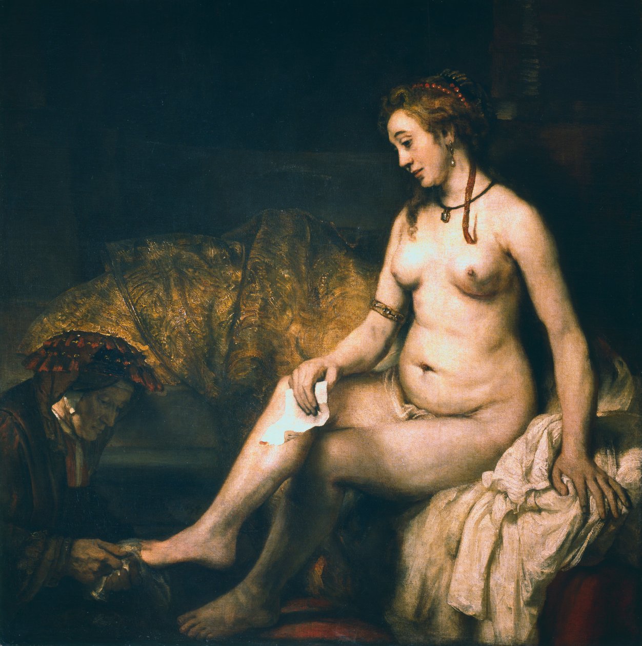 Bathsheba ved hennes bad, 1654. av Rembrandt van Rijn