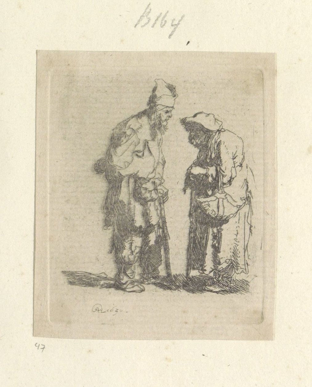 Bedelaar en bedelares in samtale Samling av åttifem originaltrykk (serietittel) av Rembrandt van Rijn