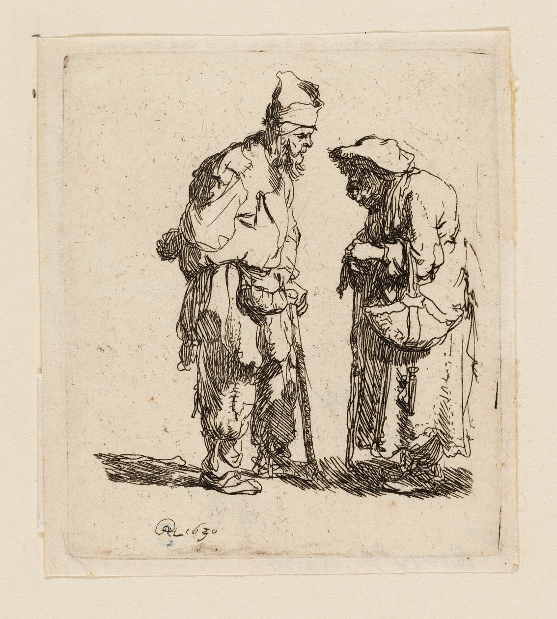 Tiggermann og tiggerkvinne i samtale av Rembrandt van Rijn