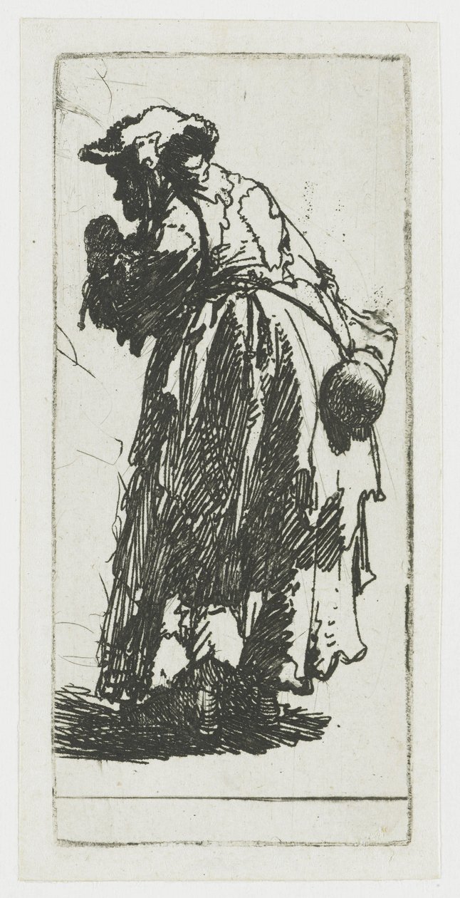 Tiggerkvinne med en kalebass av Rembrandt van Rijn