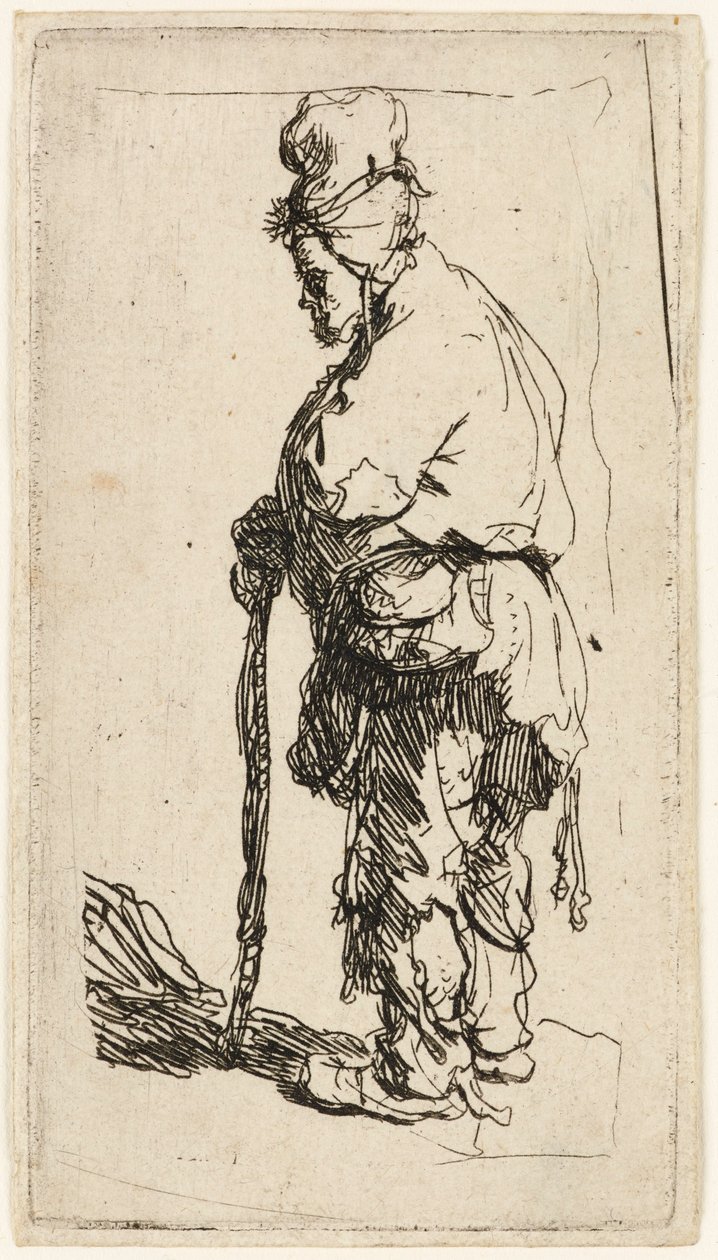 Tigger lener seg på en pinne, ca. 1630. av Rembrandt van Rijn