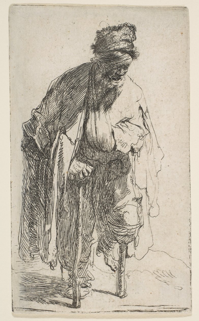 Tigger med et treben, ca. 1630. av Rembrandt van Rijn