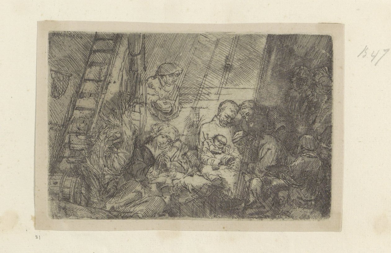 Besnijdenis in the stal Samling av åttifem originaltrykk (serietittel) av Rembrandt van Rijn