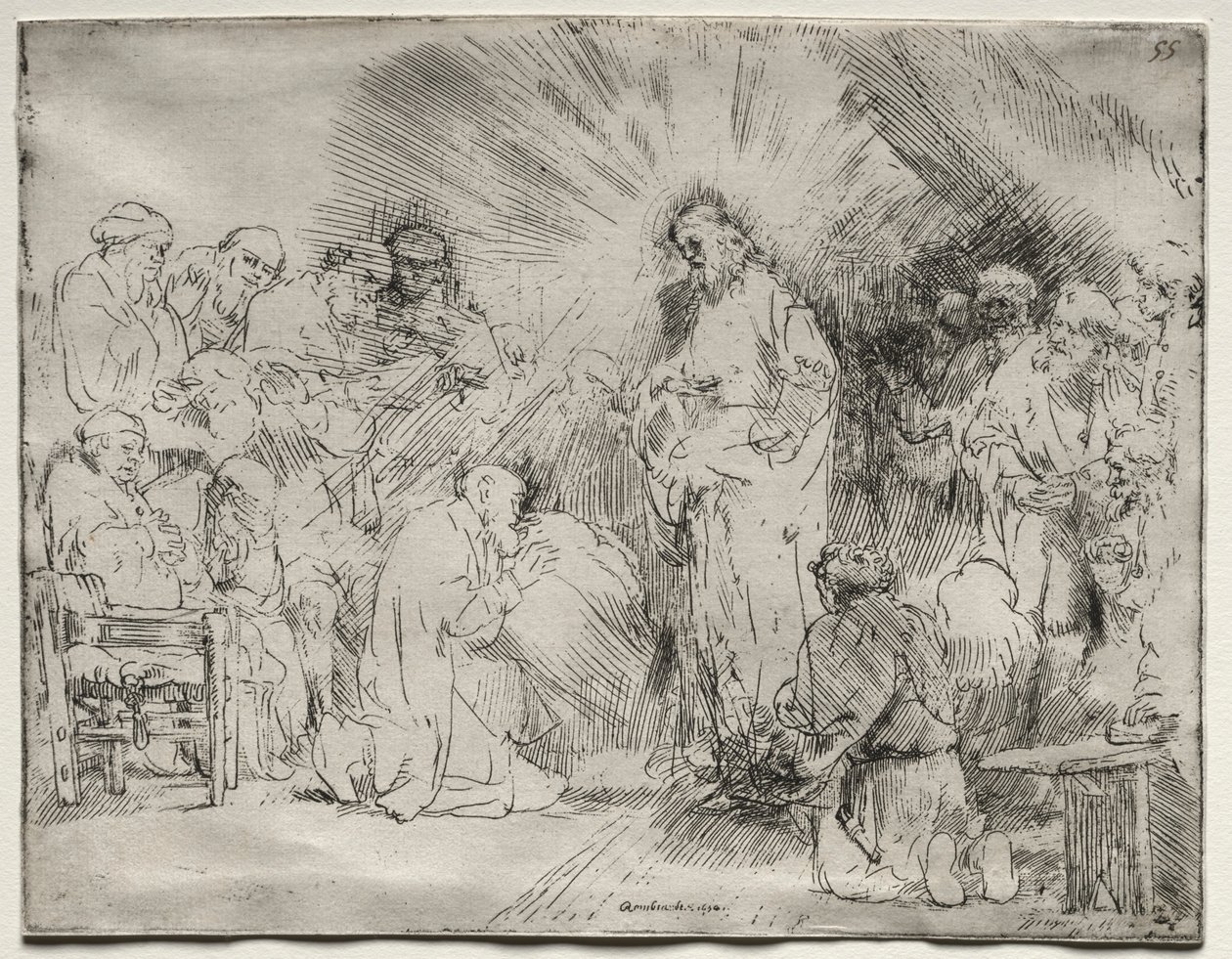 Kristus viser seg for apostlene, 1656. av Rembrandt van Rijn