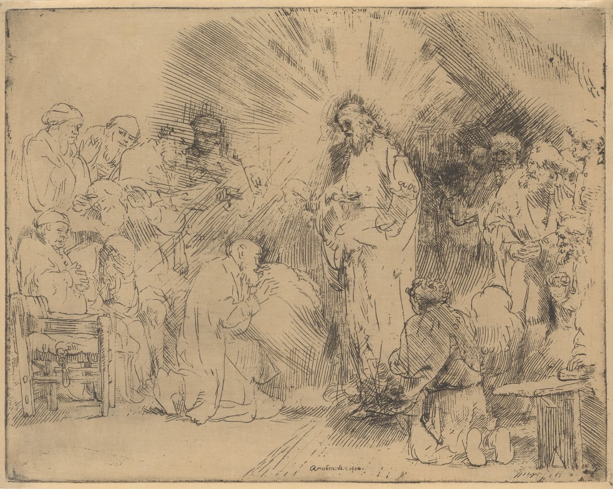 Kristus viser seg for apostlene, 1656., 1656. av Rembrandt van Rijn