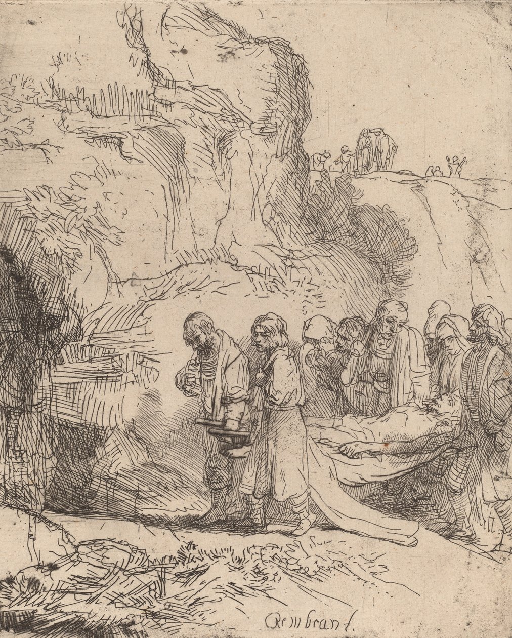 Kristus båret til graven, ca. 1645. av Rembrandt van Rijn