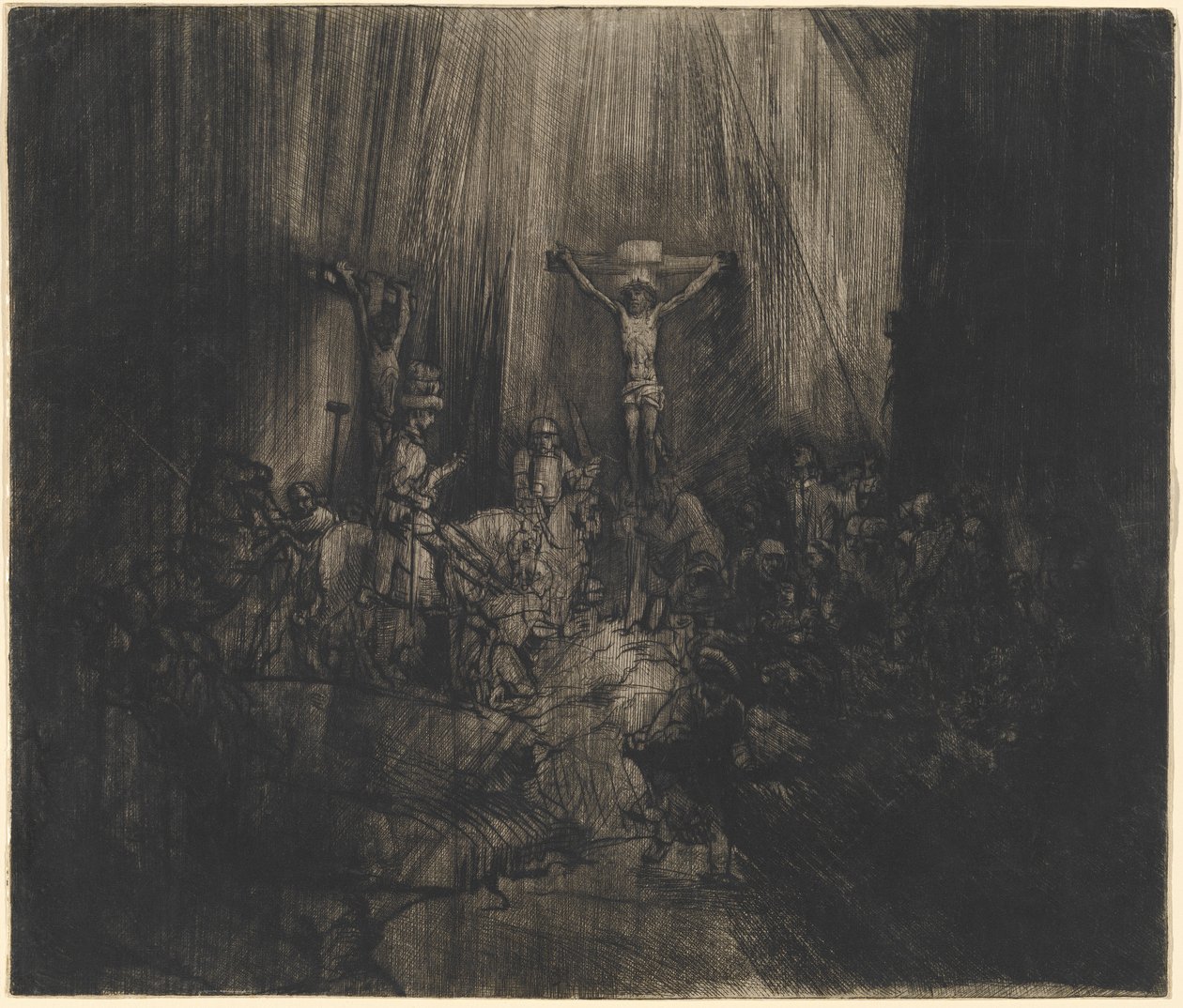 Kristus korsfestet mellom de to tyvene (De tre korsene) av Rembrandt van Rijn