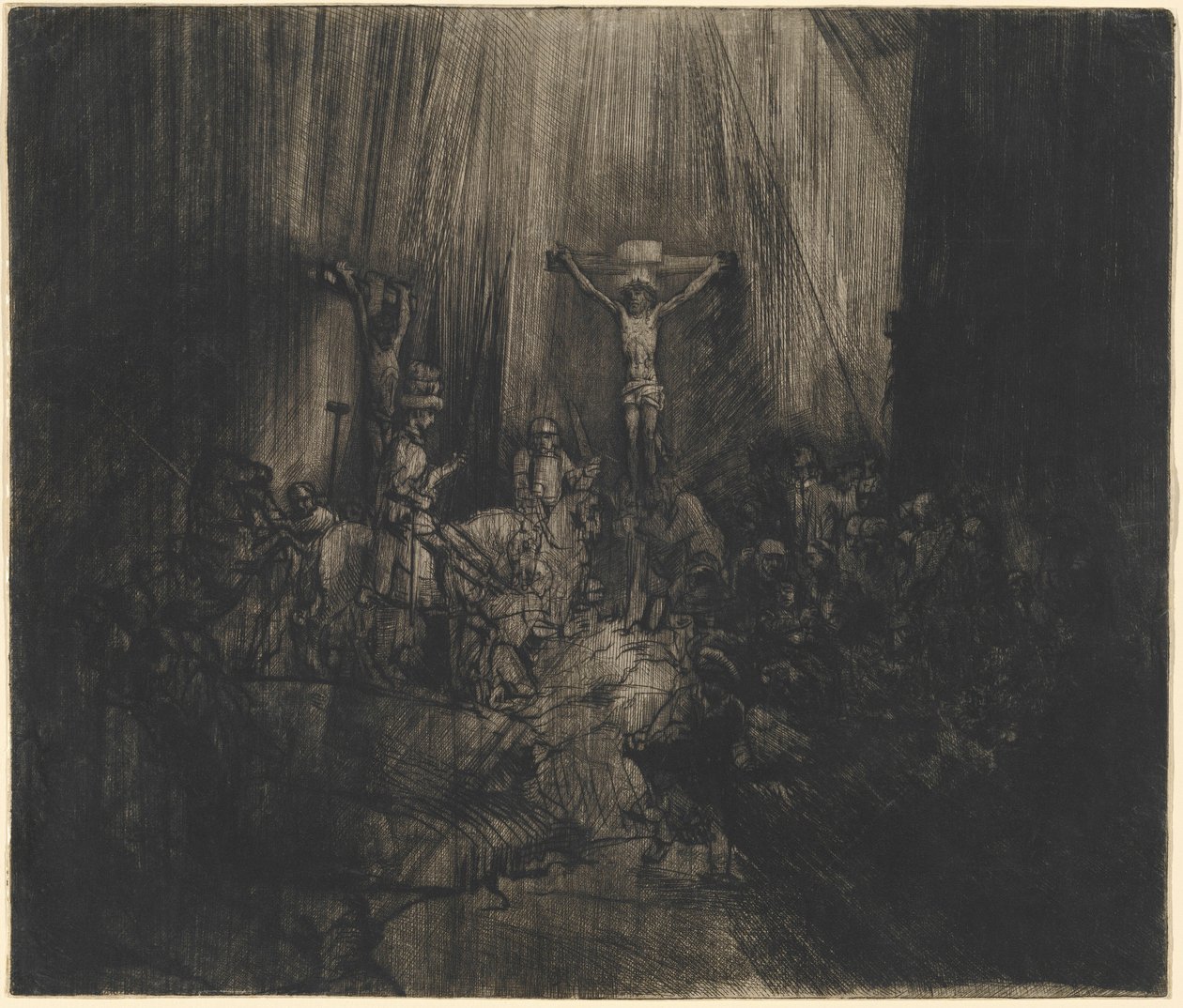 Den korsfestede Kristus mellom de to tyvene (De tre korsene) av Rembrandt van Rijn