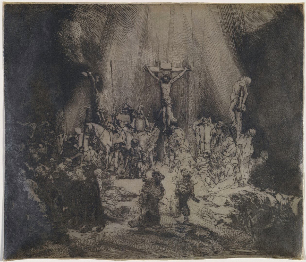 Den korsfestede Kristus mellom de to tyvene (De tre korsene) av Rembrandt van Rijn