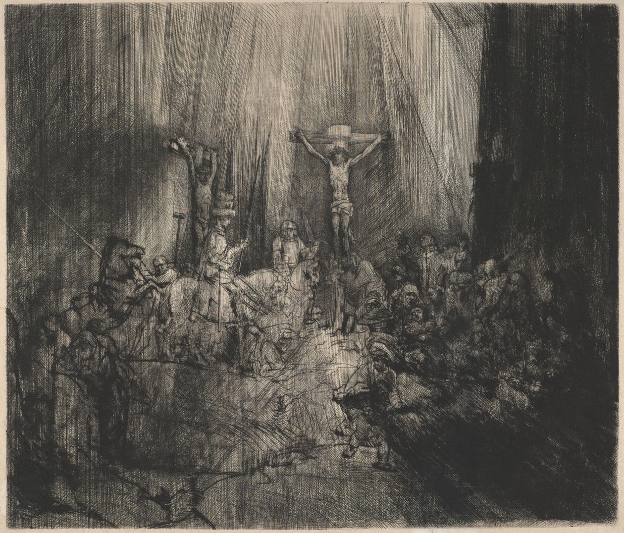 Den korsfestede Kristus mellom de to tyvene (De tre korsene) av Rembrandt van Rijn