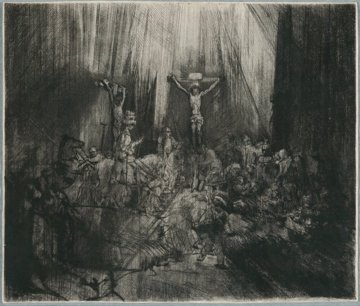 Kristus korsfestet mellom de to tyvene: "De tre korsene" av Rembrandt van Rijn