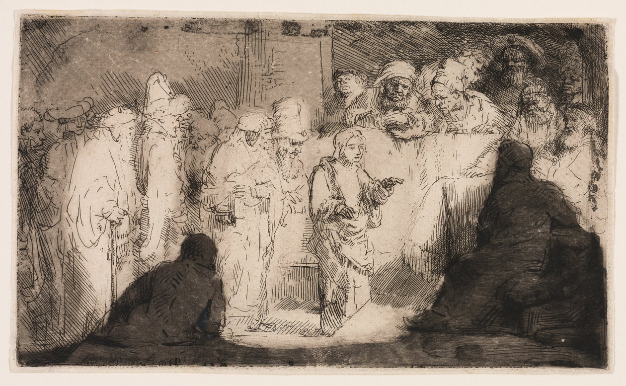Kristus disputerer med legene: en skisse av Rembrandt van Rijn