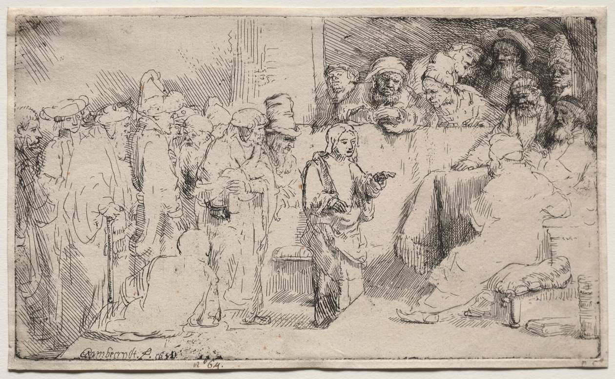 Kristus disputerer med legene: en skisse av Rembrandt van Rijn