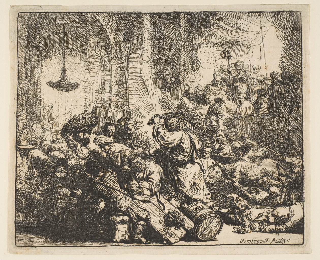 Kristus driver pengevekslerne fra tempelet, 1635. av Rembrandt van Rijn