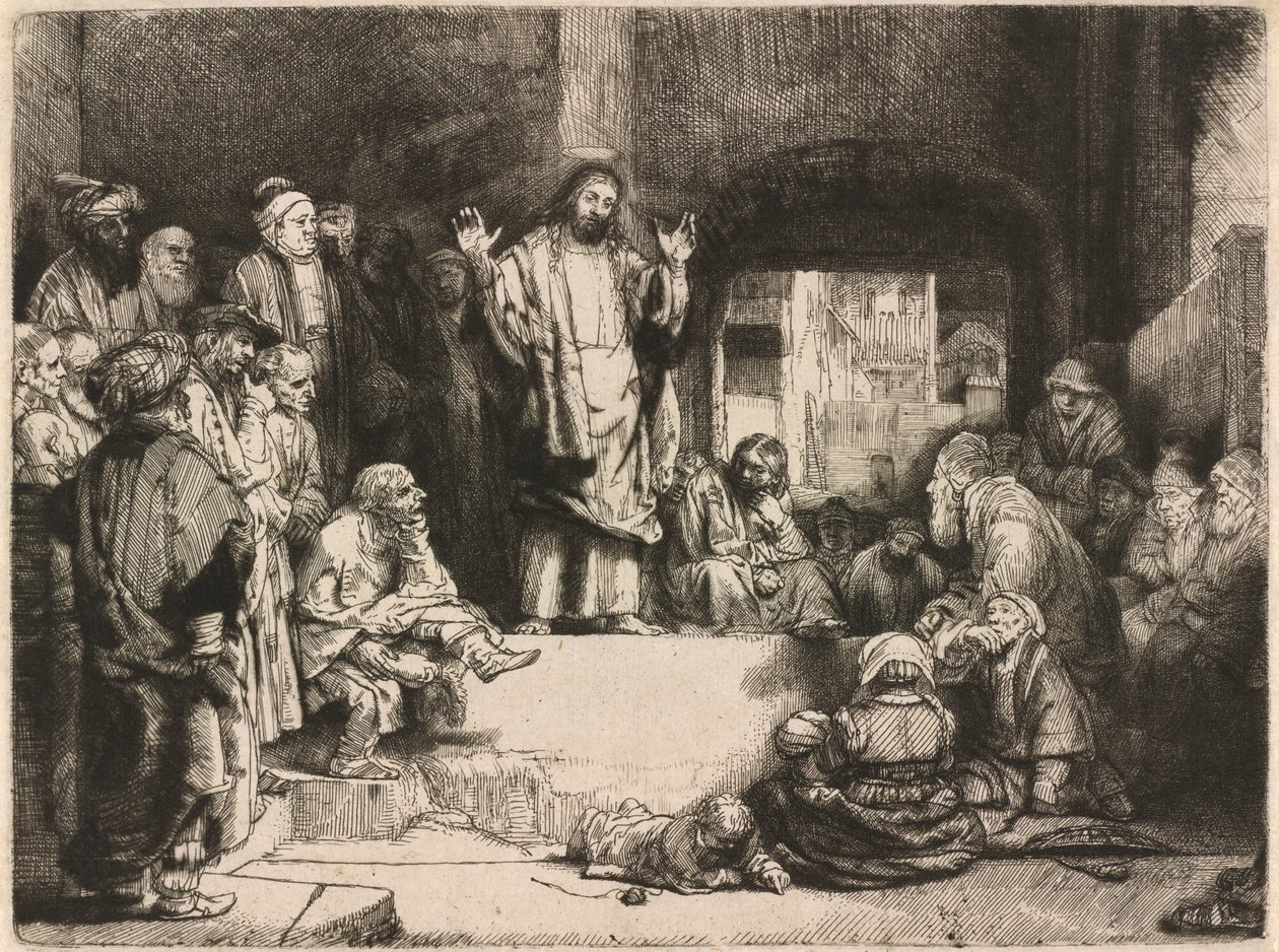 Kristus forkynner (Den lille graven) av Rembrandt van Rijn
