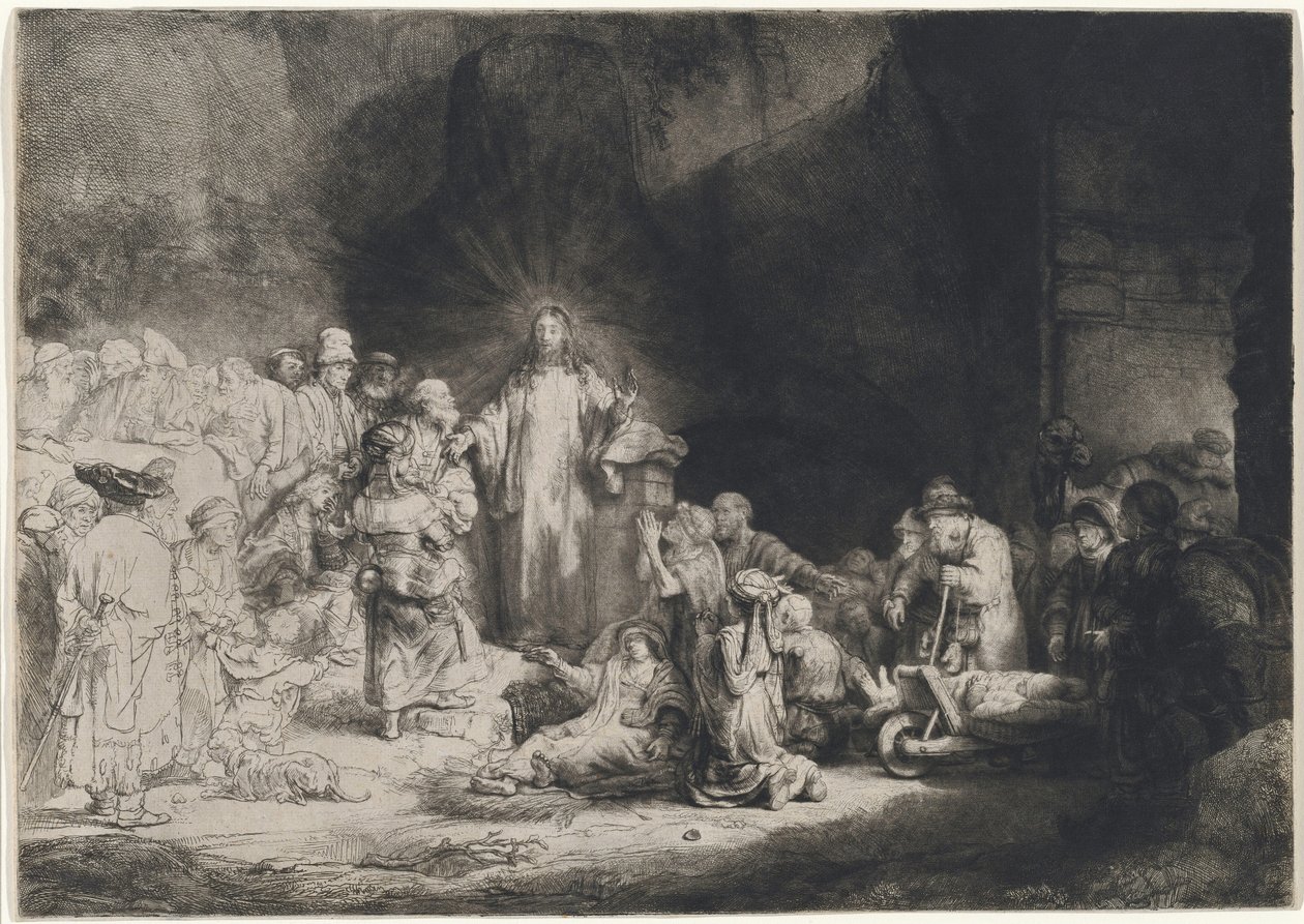 Kristus forkynner (Hundre-gulden-trykket) av Rembrandt van Rijn