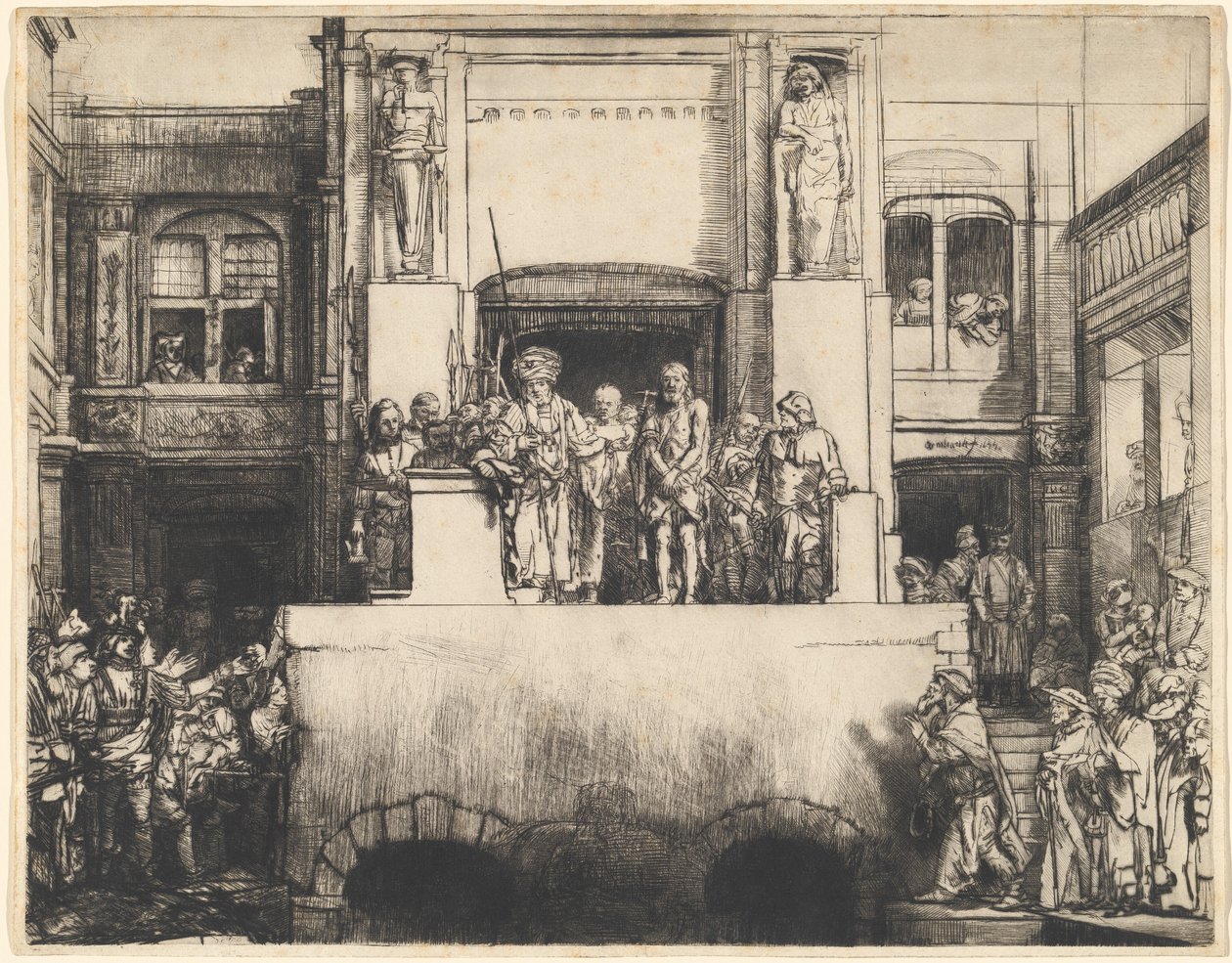 Kristus presentert for folket: avlang plate av Rembrandt van Rijn