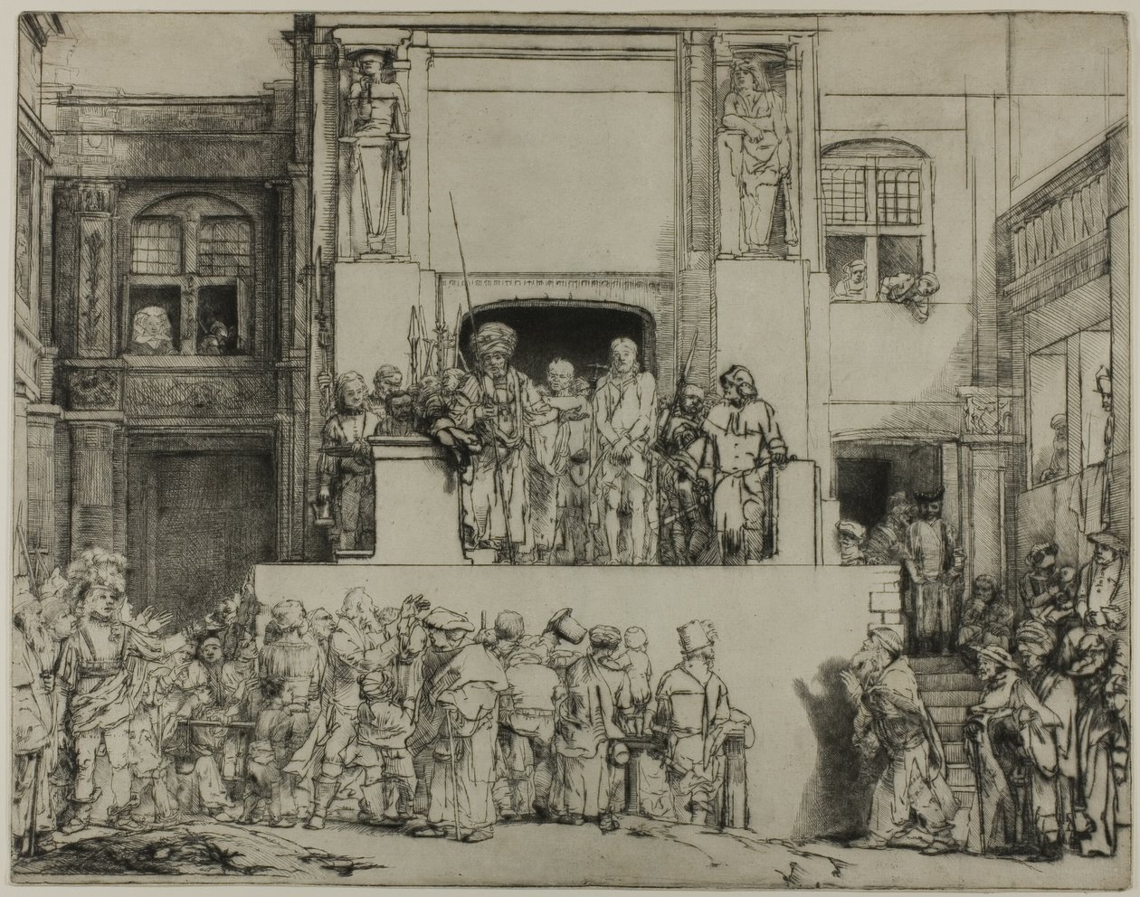 Kristus presentert for folket: avlang plate av Rembrandt van Rijn